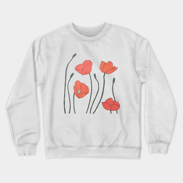 poppies Crewneck Sweatshirt by jennross76